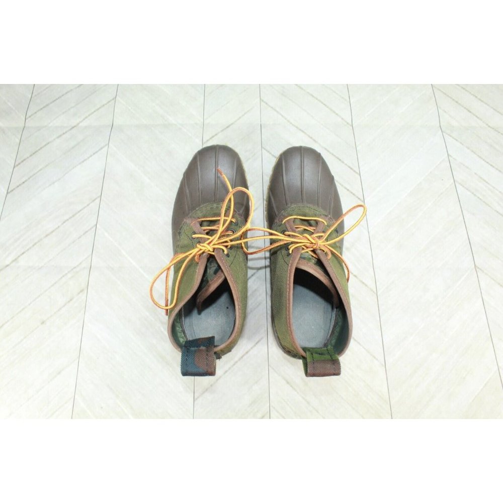 LL BEAN Green Canvas Lace Up Insulated Duck Boots Size 9 - Picture 7 of 9